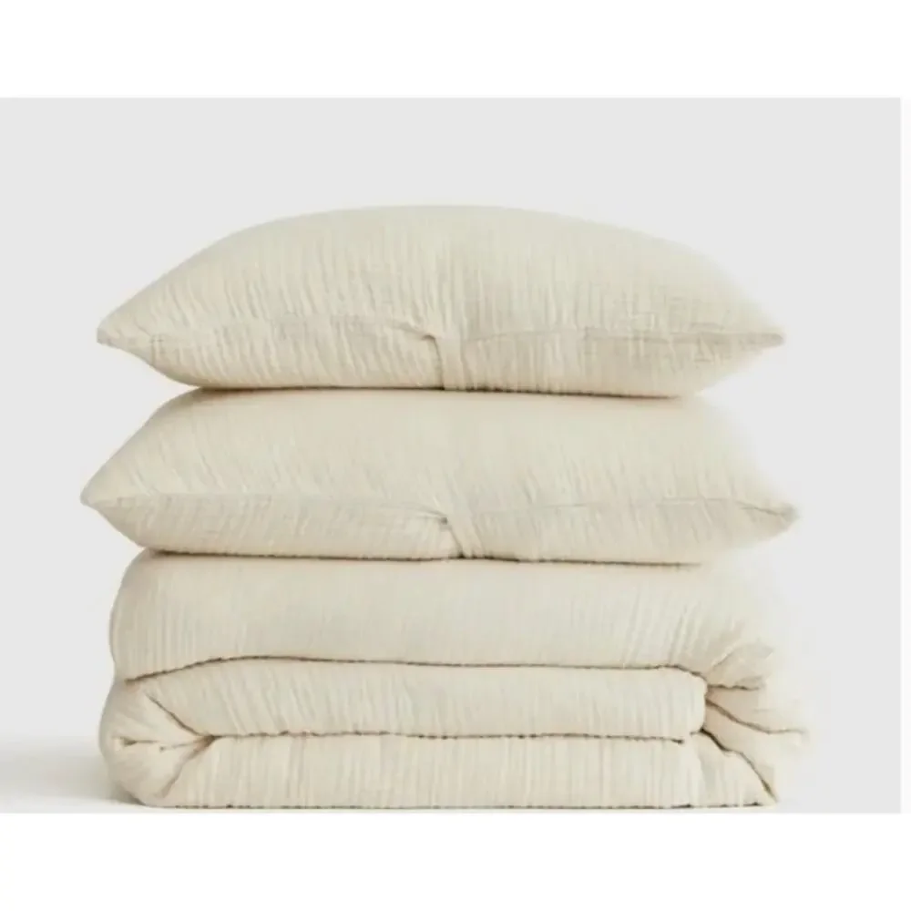 New! Quince Organic Airy Gauze Duvet Cover Set King/Cal King Ivory NWOT